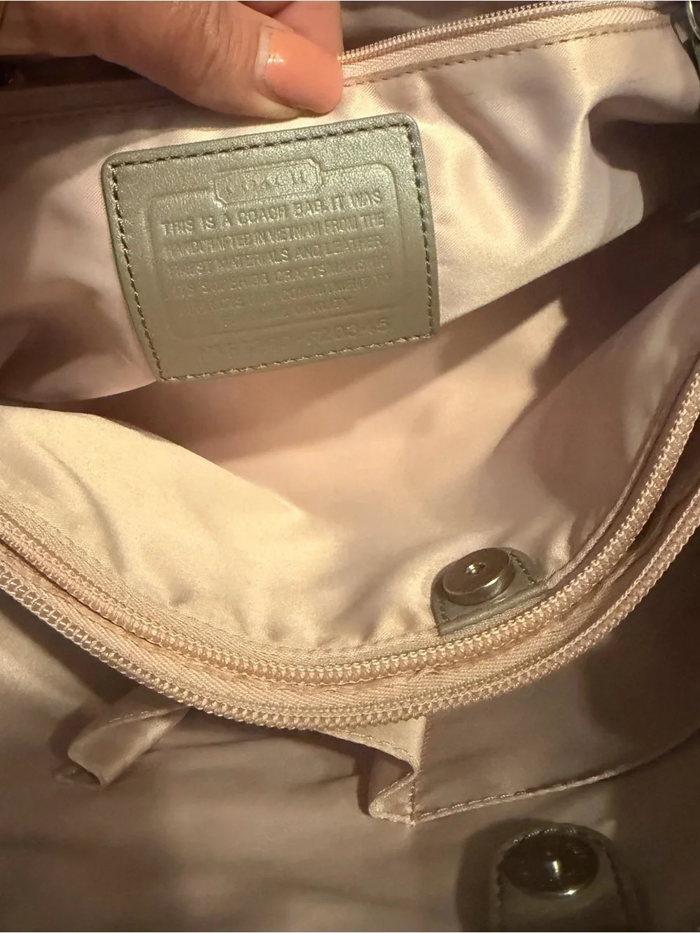 Coach satchel metallic